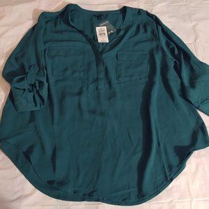 Torrid Harper Teal Georgette Pullover Blouse